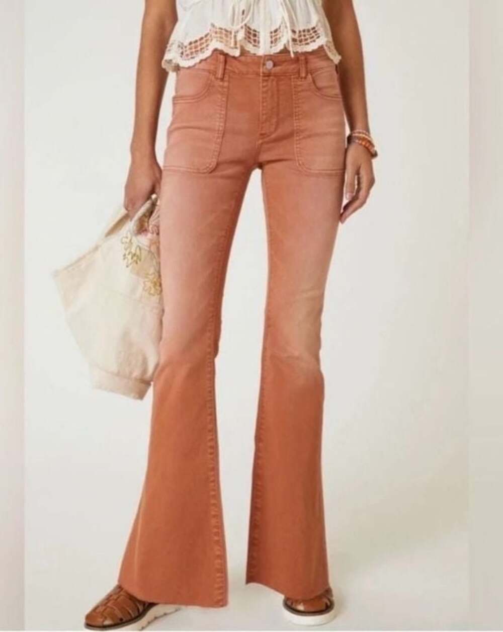 Pilcro Size 26 Flare Patch Pocket Jeans